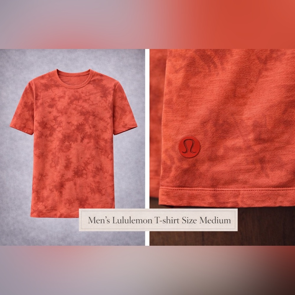 Lululemon Men’s Tie Dye Athletic T-Shirt Size Medium Workout Gym Training Tee